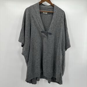 Blarney Woolen Mills Sweater Merino Wool Silk Blend Poncho Boxy Slouchy Pullover